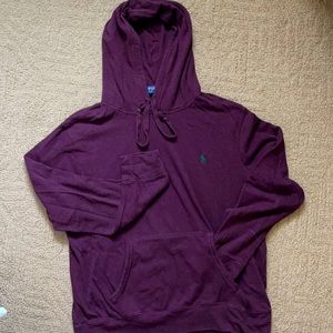 Polo hooded sweater. Plum colored.